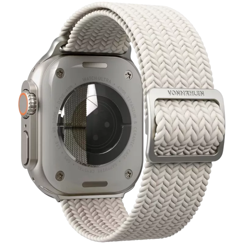 VONMÄHLEN austas ąselinis apyrankė Apple Watch 44mm, 45mm, 49mm - kreminė