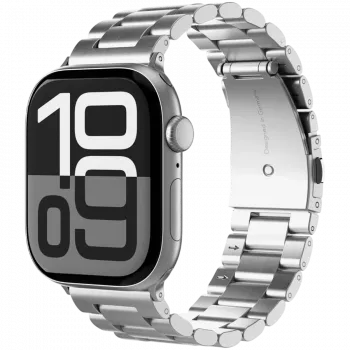 VONMÄHLEN Link Bracelet 2, skirta Apple Watch 44/45/46/49mm, nerūdijantis plienas, sidabrinis