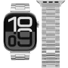 VONMÄHLEN Link Bracelet 2, skirta Apple Watch 44/45/46/49mm, nerūdijantis plienas, sidabrinis
