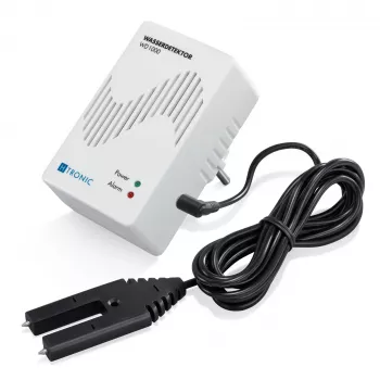 H-Tronic 1114720 Vandens nuotėkio detektorius su išoriniu jutikliu, kištukinis, 230V AC, garsinis signalas 85 dB, relės išėjimas, 2 m jutiklio kabelis
