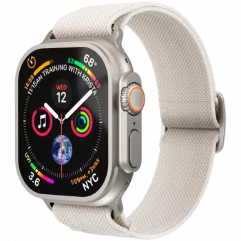 VONMÄHLEN Classic nailono kilpa Apple Watch 40/41/42mm, kreminės spalvos