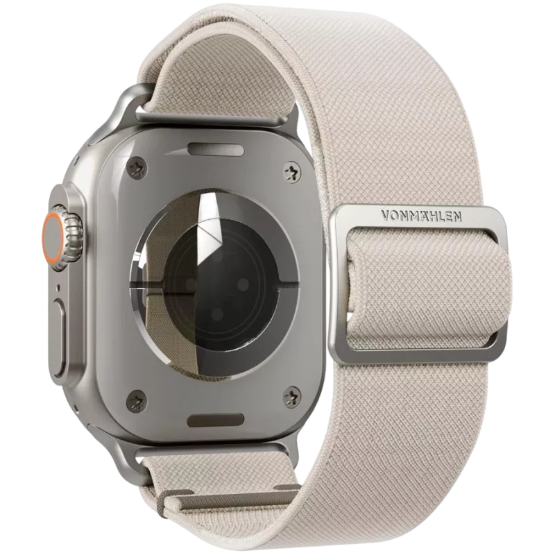 VONMÄHLEN Classic nailono kilpa Apple Watch 40/41/42mm, kreminės spalvos