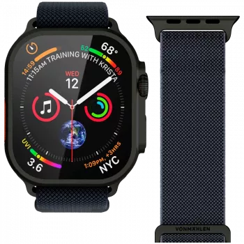 VONMÄHLEN Classic Nylon Loop, skirta Apple Watch 38/40/41mm, Navy Black