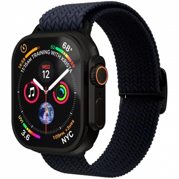 VONMÄHLEN austas loop dirželis 44/45/46/49mm Apple Watch, tamsiai mėlynas juodas