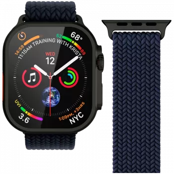 VONMÄHLEN austas loop dirželis 44/45/46/49mm Apple Watch, tamsiai mėlynas juodas