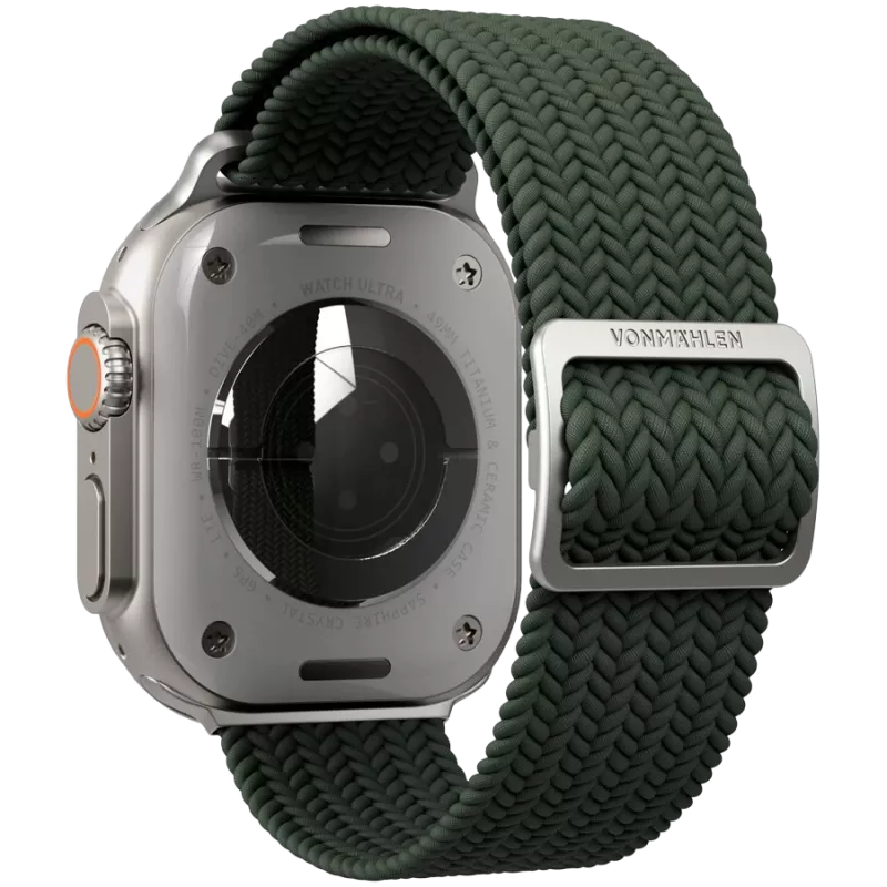 VONMÄHLEN pintas ąselė Apple Watch 40/41/42mm, alyvuogių spalvos