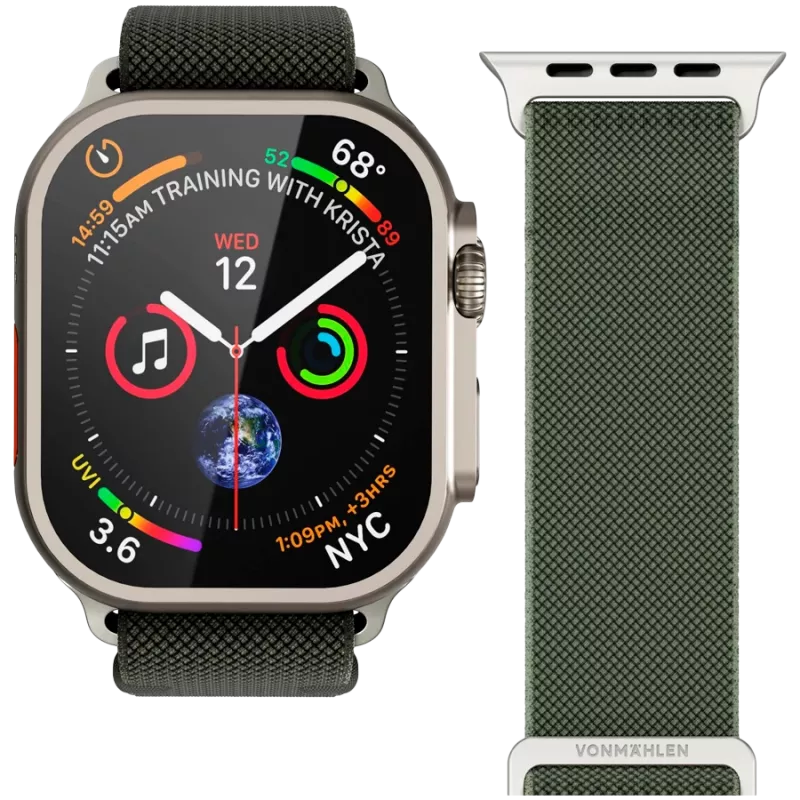 VONMÄHLEN Classic Nylon Loop 44, 45, 46, 49mm vieno dydžio, alyvuogių