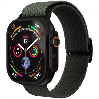 VONMÄHLEN austas loop juosta Apple Watch 40/41/42mm, alyvuogių juoda