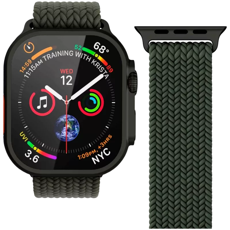 VONMÄHLEN austas loop juosta Apple Watch 40/41/42mm, alyvuogių juoda