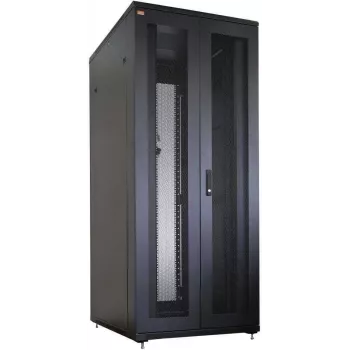 IT-BUDGET 19 inch serverinė spinta SRK pilnas rinkinys 42U 800x1000 mm perforuotos dvigubos durelės priekyje ir gale 4 aktyvūs ventiliatoriai PDU lentynos surinkta juoda 99ITB19SRK42810DTSM