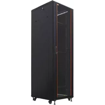 IT-BUDGET 19 inch Tinklo spintelė SRK - 38U - 600x800 mm - Stiklinės/Vientisos Durys - Surinkta - Juoda (99ITB19SRK3868GSNM)
