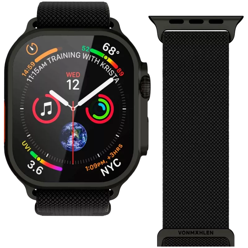 VONMÄHLEN Classic Nylon Loop 40, 41, 42mm vieno dydžio visiems, juodas