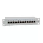 IT-BUDGET 10 inch pataisų skydas - ekranuotas - Cat.6A - 500MHz - 12 prievadų RJ45 - PoE+ palaikymas - 1U - pilkas (90ITB10PP6AG)