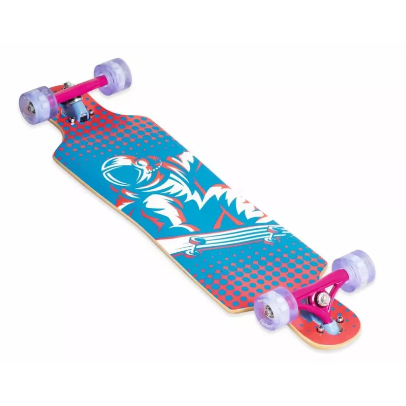 MUUWMI AU 560 Longboard Compact Cruiser Skateboard, ABEC 7 guoliai, LED apšvietimo ratai, 7 sluoksnių kanadietiško klevo