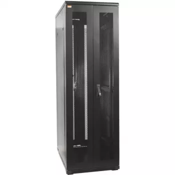 IT-BUDGET 19 inch Tinklo spintelė SRK pilnas rinkinys - 38U - PxG 800x1000 mm - Perforuotos dvigubos durys priekyje ir gale - 4 aktyvūs ventiliatoriai - PDU - Lentynos - Išardytas - Juoda (90ITB19SRK38810DTS)