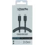 PowerRay USB-C į Lightning pintas kabelis 3m tekstilinis pilkas PR-DCCL300TGY