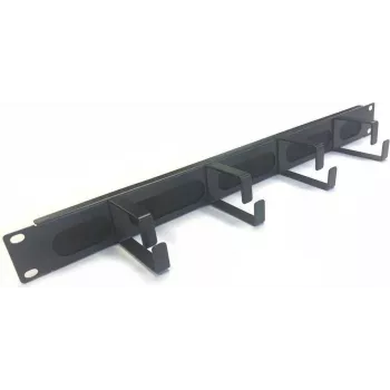 IT-BUDGET 19 inch kabelių tvarkymo šepetėlio panelis 1U su 4 metaliniais kabelių spaustukais 44x70 mm juodas 90ITBKDFPMB1HES