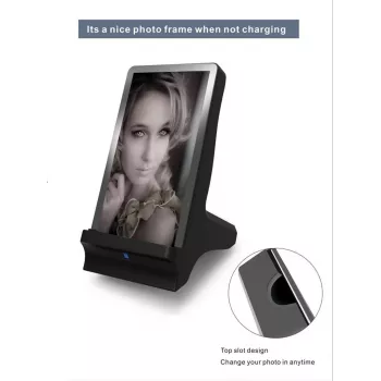 CYOO CY120787 7 inch skaitmeninis nuotraukų rėmelis su Qi belaidžio įkrovimo padeliu - juodas