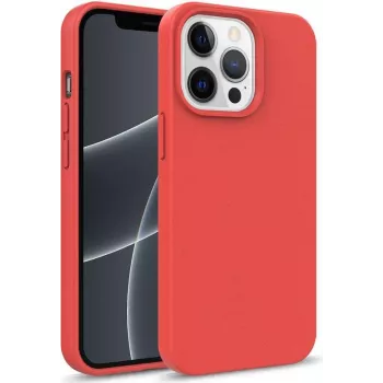 CYOO BioCase, skirta iPhone 13 Pro – biologiškai skaidrus smūgiams atsparus dangtelis, raudonas CY122543