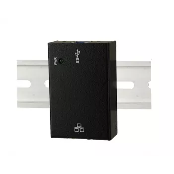 EXSYS EX-1321-WT USB 3.2 Gen1 į Gigabit Ethernet adapteris su DIN-bėgio rinkiniu, metalinis korpusas