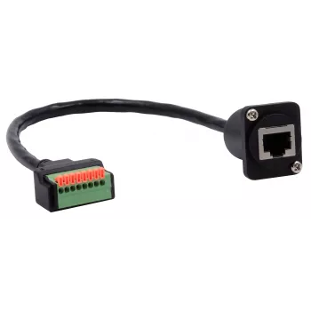 EXSYS EX-49161 D-Type RJ45 moteriškas į 8 kontaktų gnybtų bloko adapteris su mygtuku, CAT.5e, 20 cm