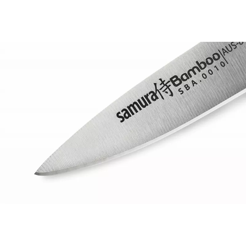 Samura Harakiri 80 mm AUS-8 nerūdijančio plieno juodas smulkiam pjaustymui skirtas peilis