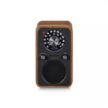 Sangean WR-9 nešiojamas FM radijas, tikro riešutmedžio korpusas, vintage dizainas, Bluetooth, 8W