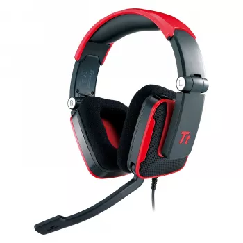 Thermaltake Tt eSPORTS SHOCK žaidimų ausinės - Royal Red, laidinės 3.5mm, per ausis, ištraukiamas mikrofonas, sulankstomos
