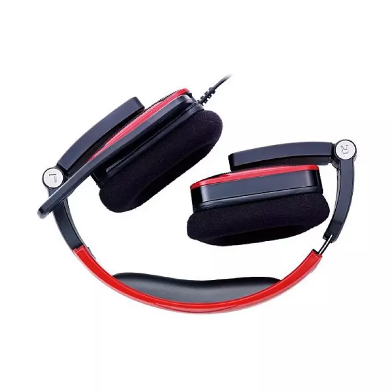Thermaltake Tt eSPORTS SHOCK žaidimų ausinės - Royal Red, laidinės 3.5mm, per ausis, ištraukiamas mikrofonas, sulankstomos
