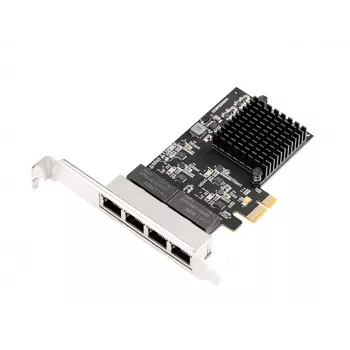 EXSYS EX-6083 PCIe x4 Gigabit Ethernet 4 prievadų žemo profilio tinklo sąsajos plokštė