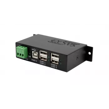 EXSYS EX-1594HMS USB 2.0 4 prievadų pramoninis šakotuvas su DIN bėgio rinkiniu