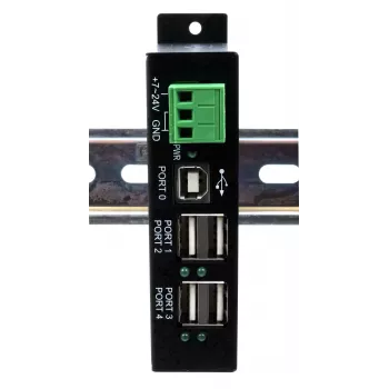 EXSYS EX-1594HMS USB 2.0 4 prievadų pramoninis šakotuvas su DIN bėgio rinkiniu