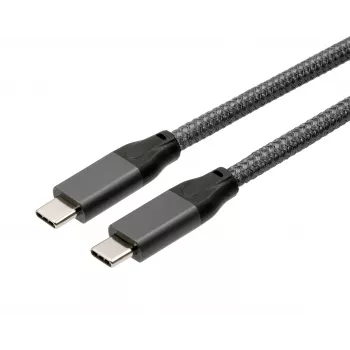EXSYS EX-K1596-1.0 USB-C į USB-C kabelis, USB 3.2 Gen 2x2, 20 Gbps, 100W PD, pintas pilkas, 1,0 m