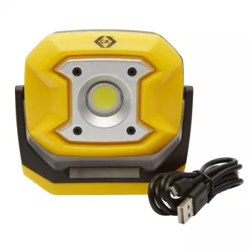 C.K Tools įkraunamas darbinis šviestuvas, COB LED, 700 lm, 10 W, IP65/IK05 (T9735USB)