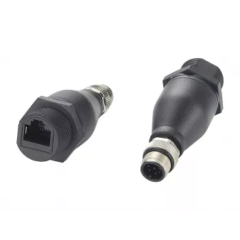 EXSYS EX-49504 M12 A-Code 8 kontaktų kištukinis į RJ45 lizdinis pramoninis Ethernet adapteris, IP67