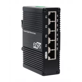 EXSYS Mini 5 prievadų Ethernet PoE praeinantis komutatorius - 5x10/100/1000Tx (EX-62020POE-P)
