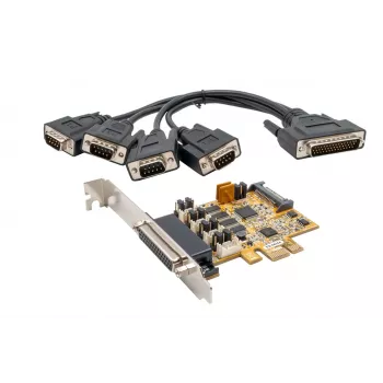EXSYS EX-44354 4 prievadų PCIe RS-232 nuosekliosios sąsajos plokštė su žemo profilio laikikliu, FTDI lustų rinkinys
