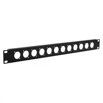 EXSYS EX-49298 19 inch 1U stovo skydas su 12 D tipo išpjovomis, juodas