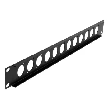 EXSYS EX-49298 19 inch 1U stovo skydas su 12 D tipo išpjovomis, juodas