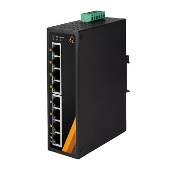 EXSYS EX-6226POE pramoninis 8 prievadų Gigabit PoE+ komutatorius, 12-36VDC, DIN bėgelio