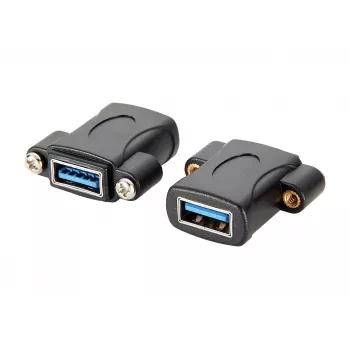 EXSYS EX-49301 USB 3.2 Gen 1 skydelio tvirtinimo adapteris, USB-A moteriškas į USB-A moterišką, 5Gbps, juodas