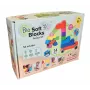 Gerardo's Toys GT3100 minkštų konstrukcinių kaladėlių rinkinys su ratukais, 14 dalių (10 kaladėlių + 4 ratukų dalys)