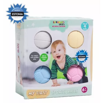 Gerardo's Toys GT7710 kūdikių masažo ir sensorinių kamuolių rinkinys, 4 vnt., įvairių tekstūrų ir spalvų, nuo 6 mėn.