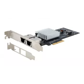 EXSYS dviguba 10 Gigabit Ethernet PCIe x4 plokštė, Intel X550-AT2, 2x RJ45, žemo profilio EX-60222