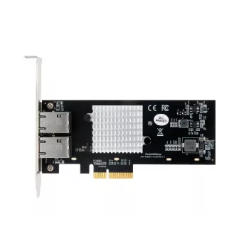 EXSYS dviguba 10 Gigabit Ethernet PCIe x4 plokštė, Intel X550-AT2, 2x RJ45, žemo profilio EX-60222