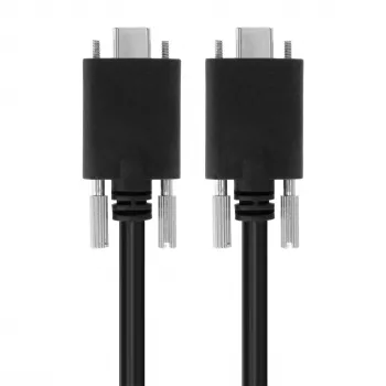 EXSYS USB 3.2 Gen 2x1 Type-C kabelis su fiksuojančiais sparnuotais varžtais, 1,0 m, juodas EX-K1592V-1.0