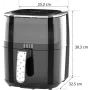 QUIN 4,5 L skaitmeninė karšto oro gruzdintuvė, 1500 W, 80–200 °C, 60 min. laikmatis, 8 programos, juoda