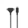 Native Union Belt Cable Duo USB-C į USB-C/Lightning pintas kabelis 1,5 m juodas