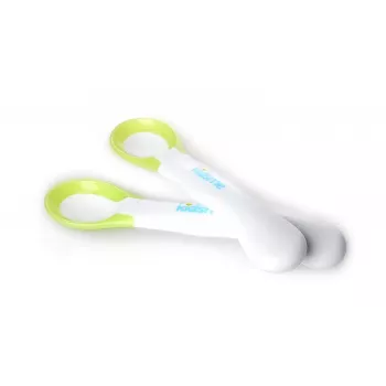 Kidsme temperatūrą juntantys maitinimo šaukštai, 2 vnt., žalios spalvos, nuo 6 mėn.