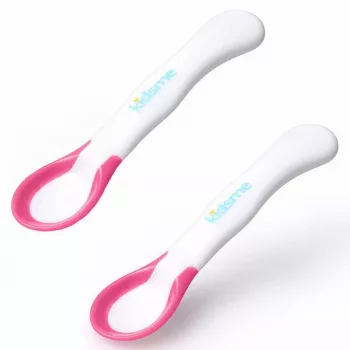 Kidsme temperatūrą juntantys kūdikių maitinimo šaukštai, levandų spalvos, 2 vnt., nuo 6 mėn.